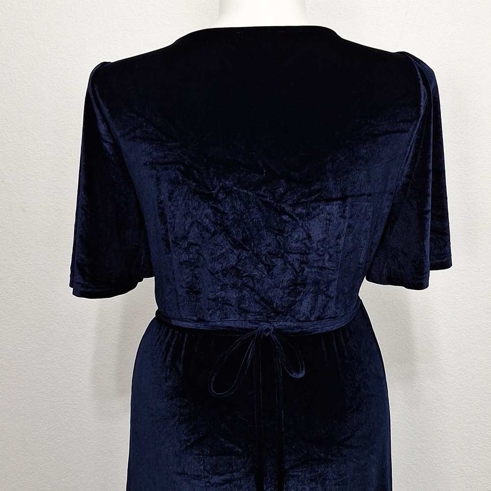 Baltic Born Navy Blue Meghan Velvet Whimsigoth Witchy Wrap Maxi Dress Size XXXL - Picture 7 of 14